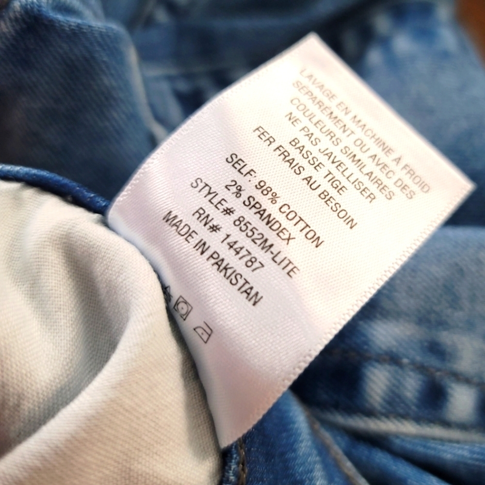 Edge Of Reason Medium Wash Distressed Patchwork Skinny Denim Jeans Size 29 - Picture 5 of 5